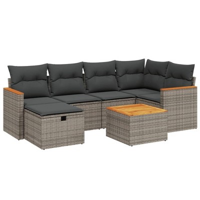 vidaXL Garden Sofa Set Gray