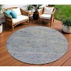 HomeRoots 8' Plum And Silver Round Oriental Washable Indoor Outdoor Area Rug - 2 of 4