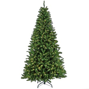 7 1/2' Crater Spruce Hinged Tree with Warm White LED Lights - 1 of 4