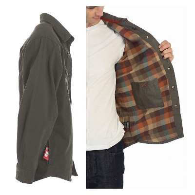 GIOBERTI Men's 100% Cotton Brushed and Soft Twill Shirt Jacket with Flannel Lining, Khaki, M — фото 4