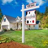 Casafield  Real Estate Sign Post for Open House and Yard Sale Signs with Flat Cap and Gothic Cap Options - Vinyl PVC - White - 3 of 4