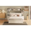 Pine Wood Platform Bed - All-in-One with 2 Nightstands, Storage Shelf, Cabinet & 3 Drawers, 2 Charging Stations, No Box Spring Needed - 3 of 4