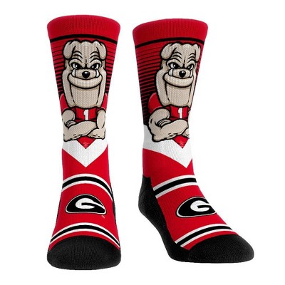 NCAA Georgia Bulldogs Adult Mascot Showdown Crew Socks - L/XL