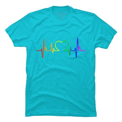 Adult Design By Humans Pride Heartbeat Rainbow By LuckyCharm99 T-Shirt