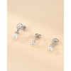 Molenia Pearl Drop Earrings, S925 Silver Dangle Earrings, Convertible Stud Earring, Cubic Zirconia Gemstone, Bridal Earrings,  Birthday Gift For Her - 4 of 4