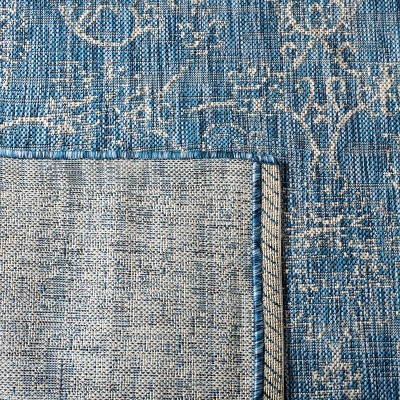 Aquata Navy and Ivory Rectangular Synthetic Area Rug