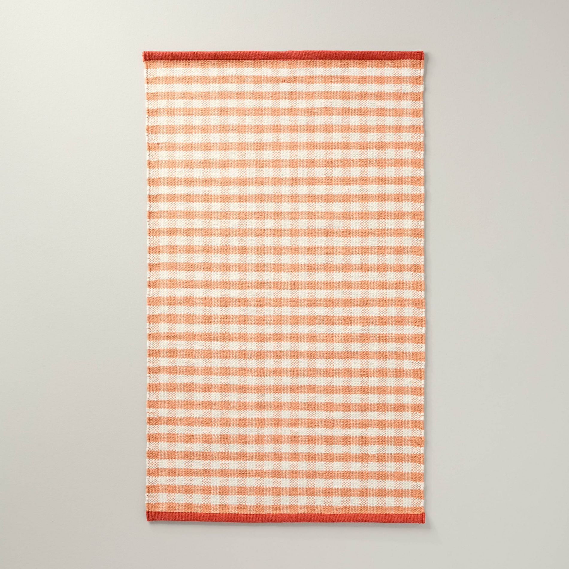 30"x50" Rug Coral Gingham Indoor/Outdoor - Hearth & Hand™ with Magnolia