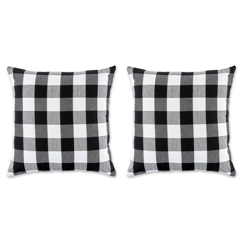 2pk 20&#34;x20&#34; Oversize Buffalo Check Square Throw Pillow Covers Black/White - Design Imports, 1 of 8