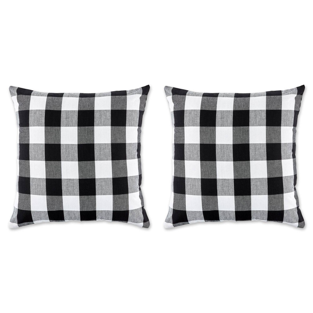 Photos - Pillowcase 2pk 20"x20" Oversize Buffalo Check Square Throw Pillow Covers Black/White