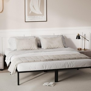 Bed Frame, Heavy Duty Metal Platform Bed, 1000LBS Capacity, Noise-Free, Anti-Sliding Slats - 1 of 4