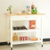ELJGET Wooden Kitchen Island Cart with Lockable Wheels, 3 Tier Utility Kitchen Storage Carts Table with Drawer - 3 of 4