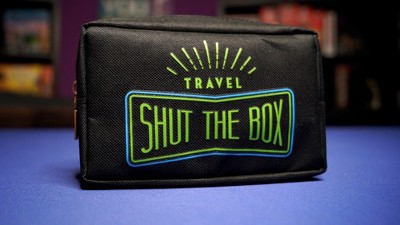 Compact Black Rubberwood Travel Shut the Box Game Set