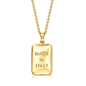 Ross-Simons Italian 18kt Gold Over Sterling "Made in Italy" Tag Pendant Necklace Size 18 - 1 of 4