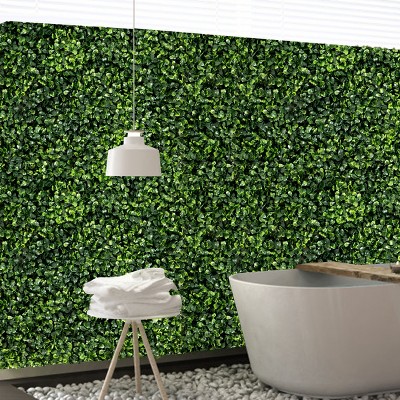 20'' Green Artificial Boxwood Hedge Panels for Outdoor Privacy