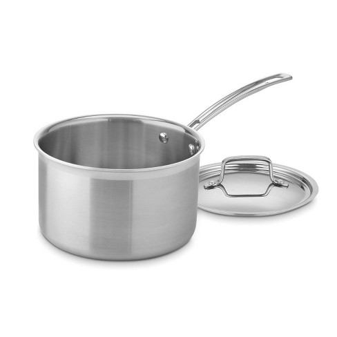 Hoffritz Platinum Pots, 4 Qt Stainless Steel Sauce Pan With Lid or