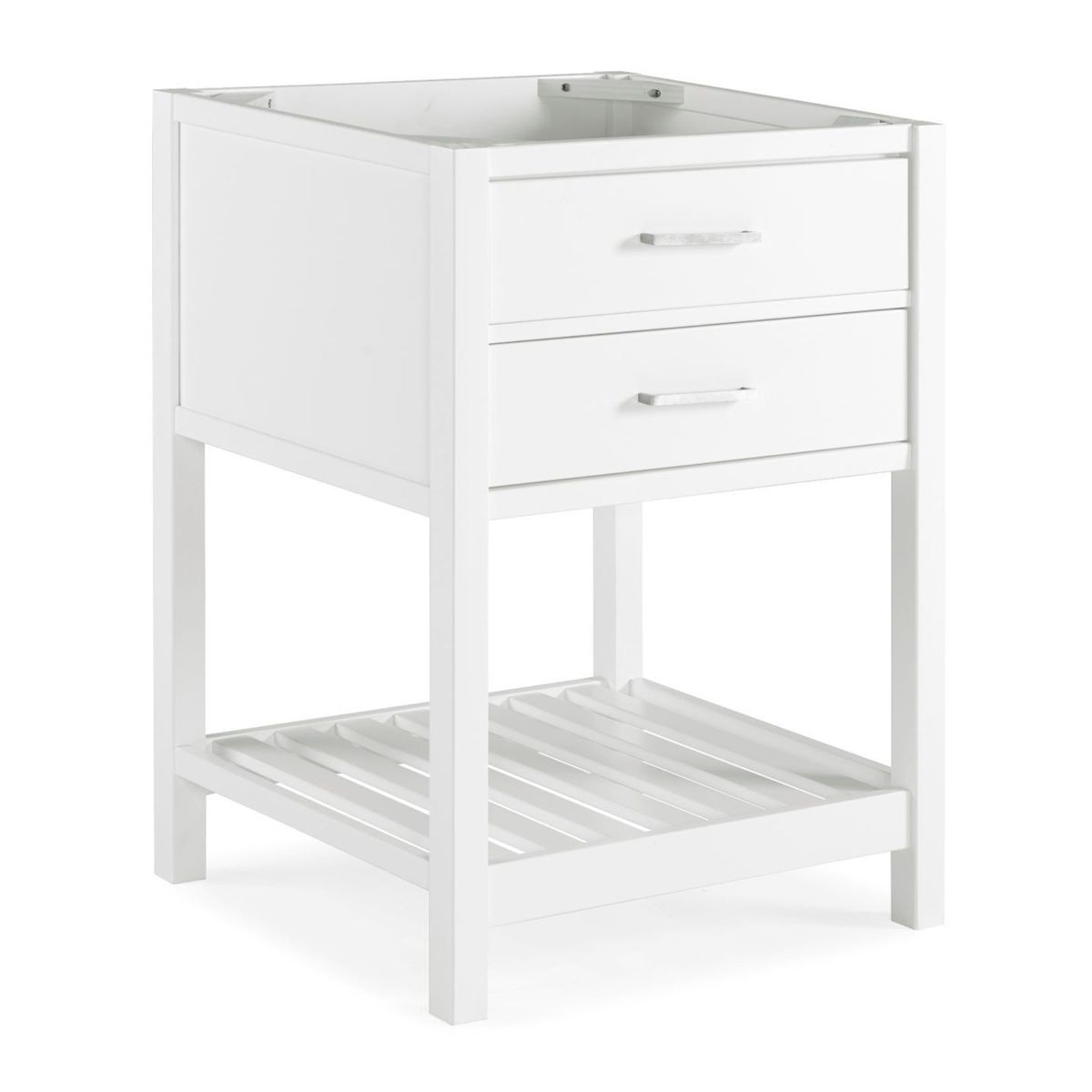 Alaterre Furniture Harrison 24 in. W Vanity Base Cabinet without Top, Bathroom Storage with Soft-Close Drawers, Solid Pine Wood Construction, White - thumbnail 6