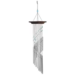 Woodstock Chimes Signature Collection, Woodstock Mystic Spiral, 22'' Turquoise Silver Wind Chime MST