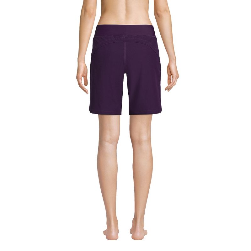 Lands' End Women's 9" Quick Dry Elastic Waist Modest Board Shorts Swim Cover-up Shorts with Panty, 2 of 7