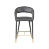 Meridian Furniture,Destiny Grey Vegan Leather Stool - 3 of 4