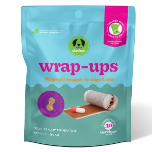 Stashios: Wrap-Ups: Pill Wrapper - Peanut Butter - 30 Servings Bag, Dogs & Cats, Pet Treat Hides Any Size Pills, All Natural Limited Ingredients, USA - 1 of 4