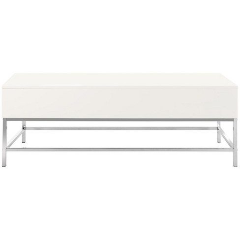 Carolina Contemporary Lift Top Coffee Table - White/Chrome - Safavieh - image 1 of 4