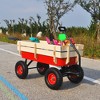 VYNXARIA Outdoor sport wagon tools cart wooden side panels air tires Wagon (red) - 2 of 4