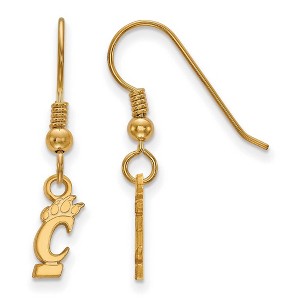 Black Bow Jewelry 14k Yellow Gold Plated Sterling Silver Cincinnati Bearcats NCAA Dangle Earrings - 1 of 3