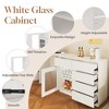44"-85"W Sideboard, 360° Rotating Buffet Storage Cabinet with Drawers and Computer Desk, White, 4L -ModernLuxe - 4 of 4