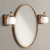 Possini Euro Design Carlyn Mid Century Modern Wall Light Sconces Set of 2 Warm Brass Black Hardwire 8" Fixture White Globe Shade for Bedroom Bathroom - 2 of 4