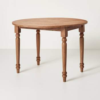 44" Vintage Windsor Drop Leaf Round Dining Table - Aged Oak - Hearth & Hand™ with Magnolia