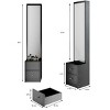 Full Body Mirror Cabinet with Drawers, Minimalist MDF Storage Tower for Bedroom or Vanity Corner-Cuddlewood - 4 of 4