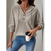 Women's Casual Ribbed Hooded Solid Color Knit Top, Comfortable and Cozy Pullover for Loungewear and Daily Wear - 4 of 4