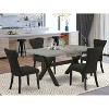 HomeStock 5-Piece Natural Oak Finish Solid Wood Top Dining table with 4 Chairs - 2 of 4