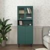 Lirago Green Tall Bookcase with 4 Glass Doors Adjustable Storage Cabinet apply to Kitchen or Living Room or Dining Room 23.62"Dx13.78"Wx63"H - 2 of 4