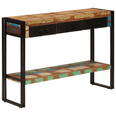 vidaXL Console Table 43.3 in.x11.8 in.x29.9 in. Solid Wood Reclaimed