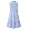 Girls' Sleeveless Tiered Dress Swing Midi Dress Ruffle Mock Neck Tie Front Dress A-Line Dress - 2 of 4