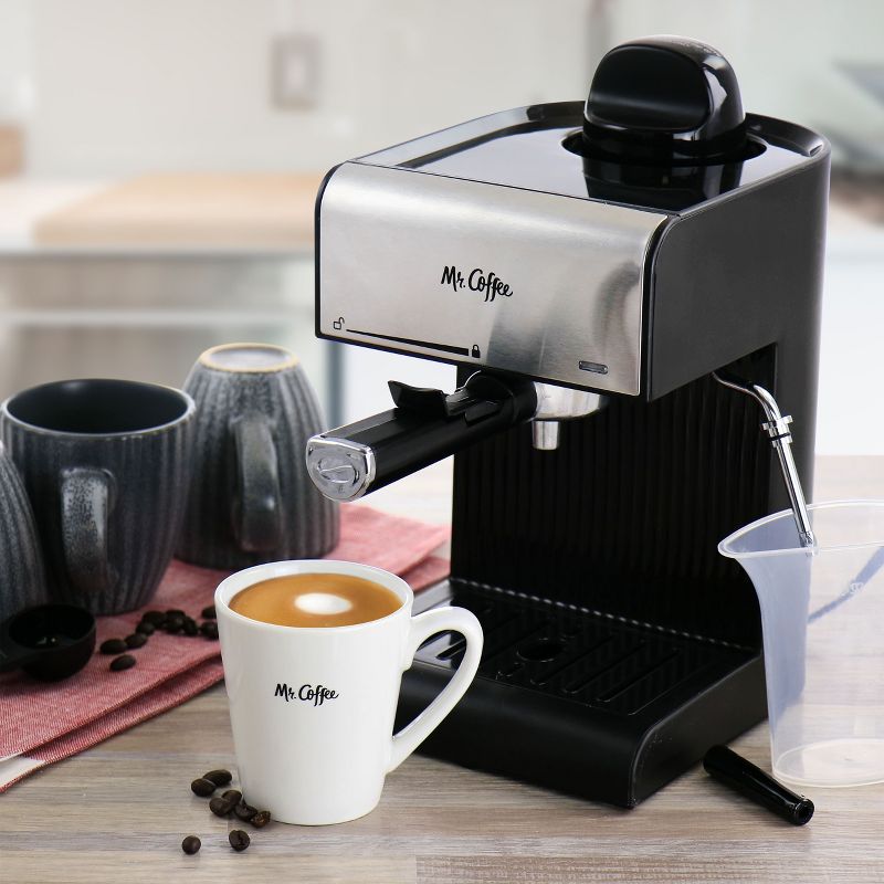 Mr. Coffee Espresso, Cappuccino and Latte Maker in Black, 2 of 9