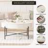 GustoWave Round Coffee Table with Storage, Farmhouse Circle Coffee Table for Living Room, Balcony, Apartment - 3 of 4