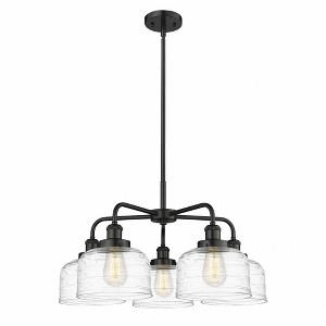 Bell - 5 Light Stem Hung Chandelier In Art Deco Style-14.75 Inches Tall and 26 Inches Wide - 1 of 1