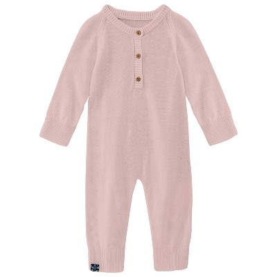 Boy's Kids' Bamboo Knitted Henley Romper - KICKEE