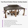PURPLE LEAF Hardtop Gazebo Canopy with Netting and Curtains for Outdoor Deck Backyard Heavy Duty Metal Patio Permanent Pavilion - 4 of 4