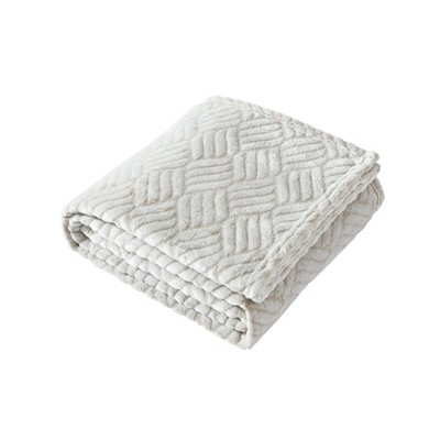 Kenneth Cole Basketweave Grey 50" X 70" Throw Blanket