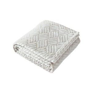 Kenneth Cole Basketweave Grey 50" X 70" Throw Blanket - 1 of 4