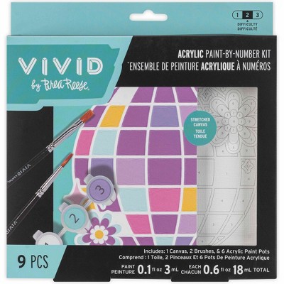 Vivid by Brea Reese: Acrylic Mini Paint-By-Number Kit – Disco Ball - 6 x 6"