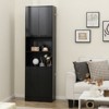 Tangkula Kitchen Pantry Cabinet 75” Tall Freestanding Cupboard with Doors & Shelves Safety Hinges & Anti-tipping Devices Black/White - 4 of 4