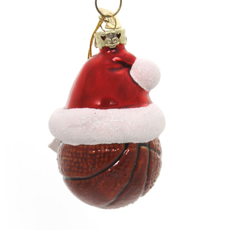 Noble Gems 3.5 Inch Santa Hat Sport Ball Noble Gem Hand Crafted Christmas Tree Ornaments, 3 of 4