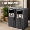 Syemin Outdoor Trash Cans Outdoor Single Barrel Trash Can Waterproof Patio Garbage Can with Lid, Durable Waste Bin, Black, 33.07"*16.54"*35.43" - 3 of 4
