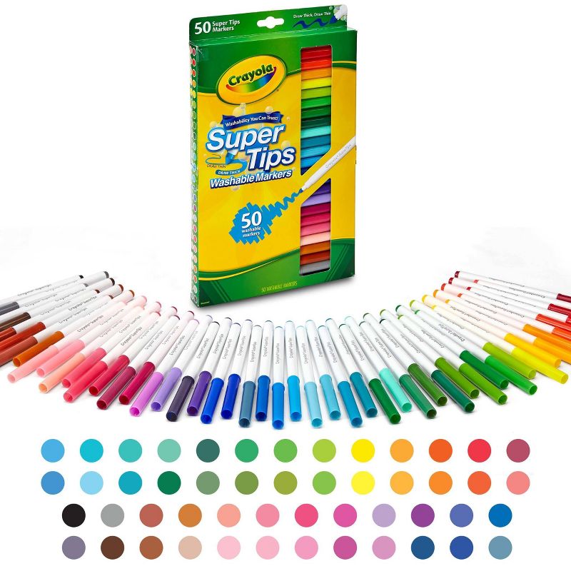 Crayola 50ct Super Tips Washable Markers, 5 of 10