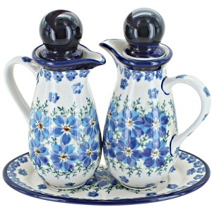 Blue Rose Polish Pottery 1184 Zaklady Oil & Vinegar Sets - 1 of 1
