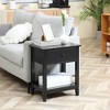 HOMCOM Modern Style Nightstand, Side Table with Drawer and Storage Shelf for Bedroom, or Living Room - image 3 of 4